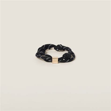 miu miu coord|Black Cord And Nylon Bracelet .